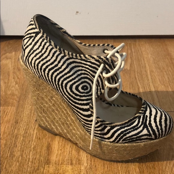 Aldo Miggins Wedge Platform Elevator Heels Zebra - Picture 3 of 7